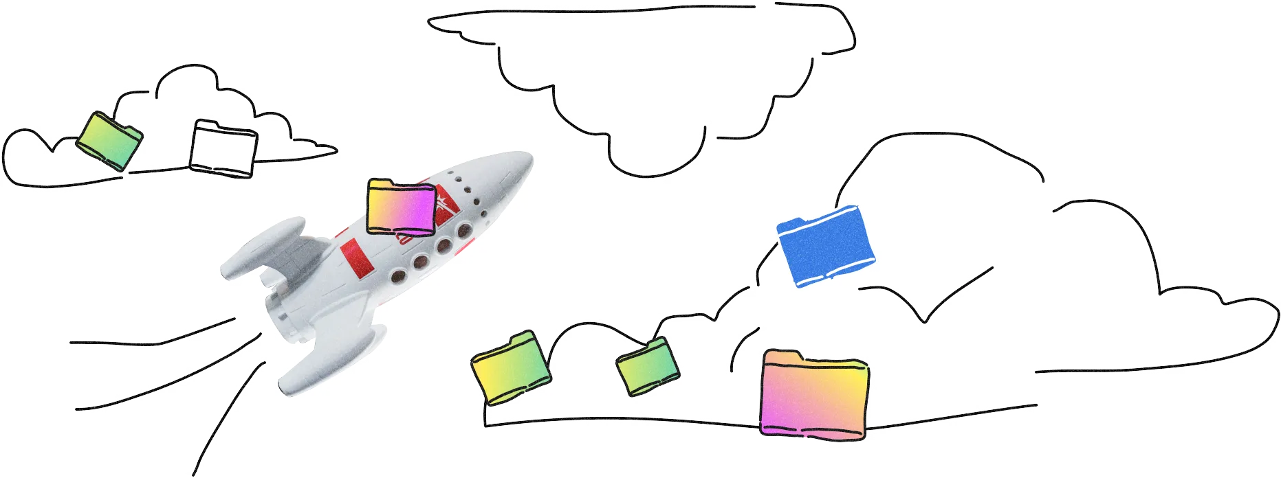 several colorful figures