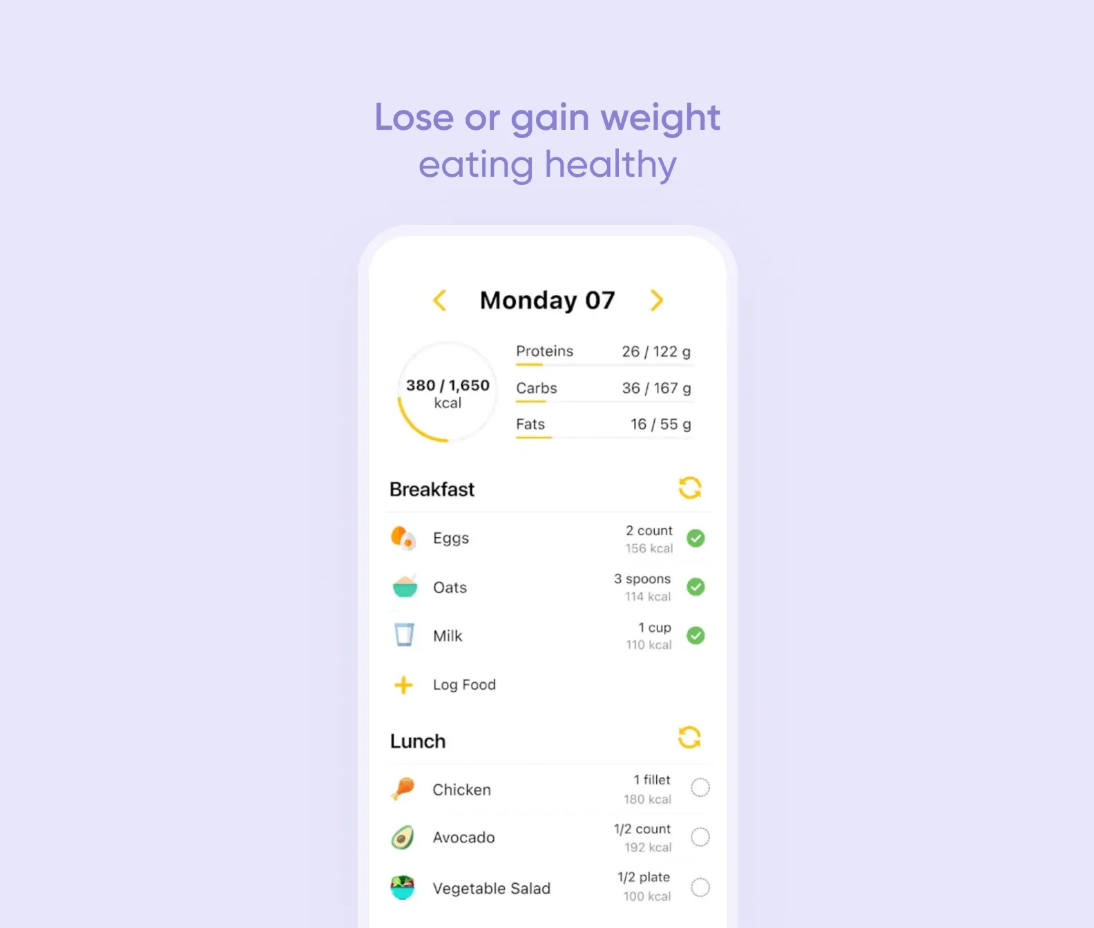 meal planning in Fitia