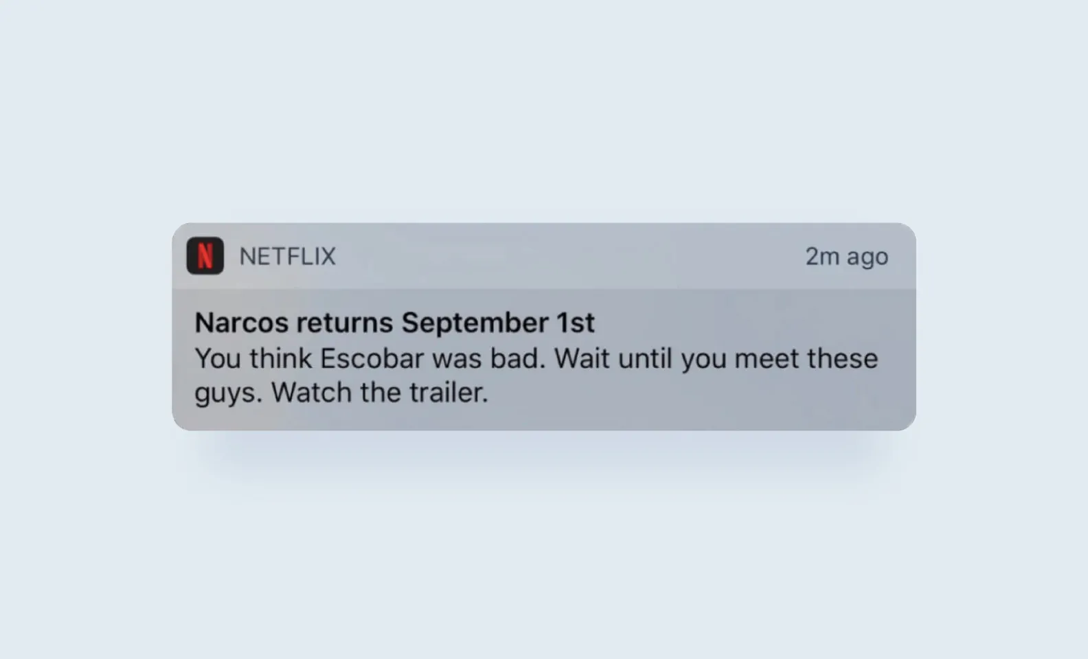 Пример пуш-уведомления Netflix 