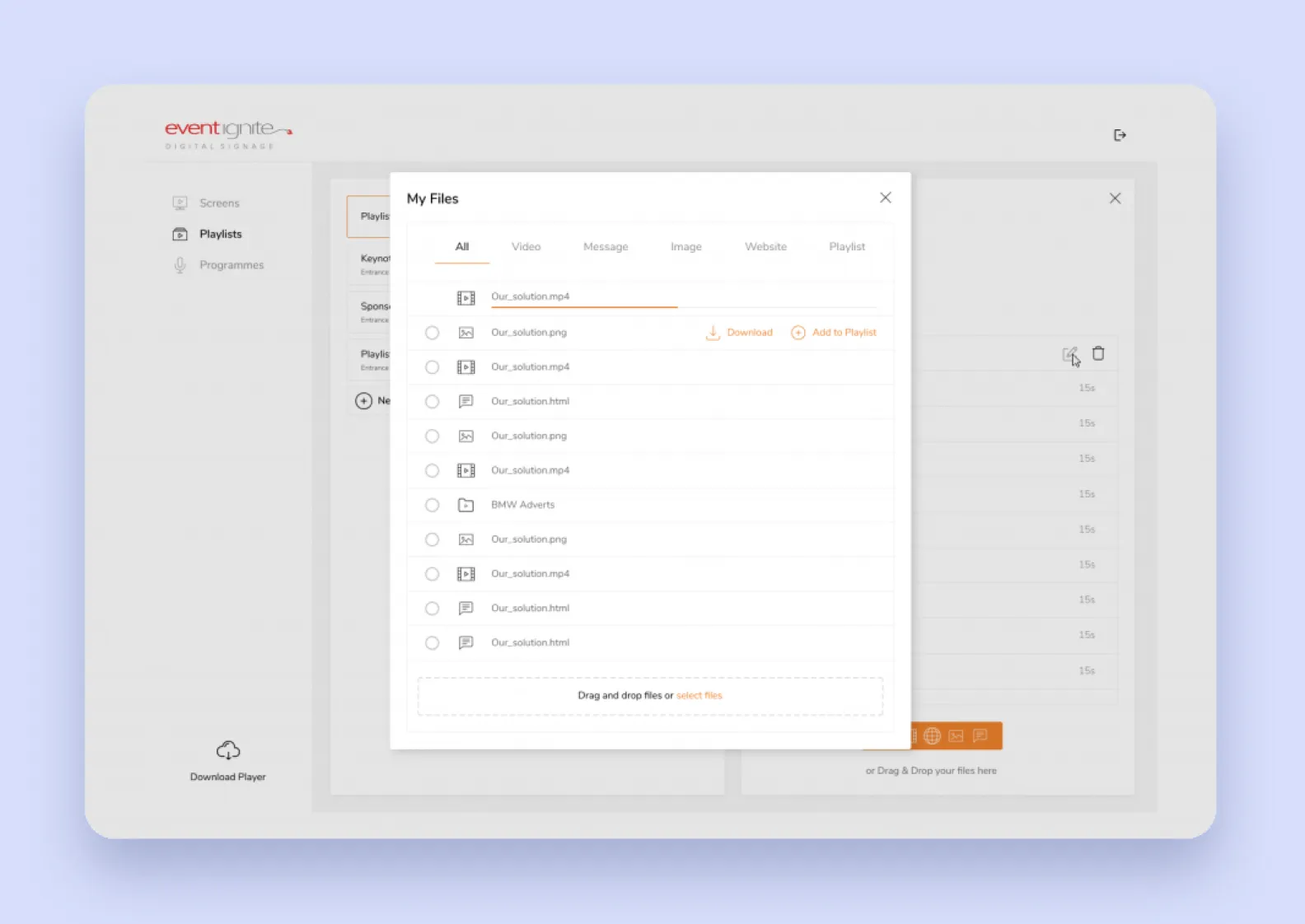 Screenshot of Eventignite admin panel