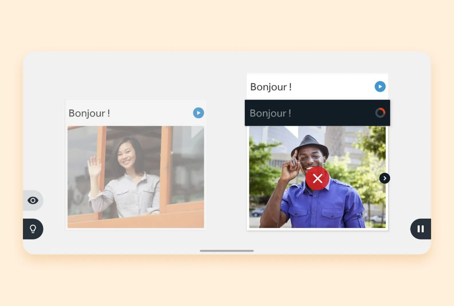 Rosetta stone поправляет произношение пользователя.