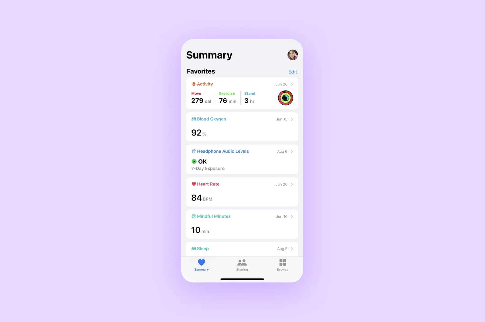 Дашборд Apple Health